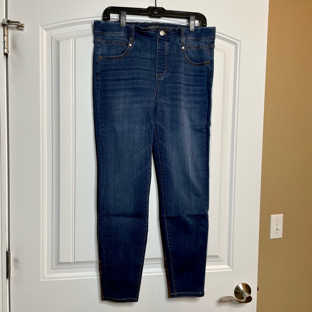 Liverpool Jeans Ankle Skinny Medium Wash Stretch Leggings 12 EUC